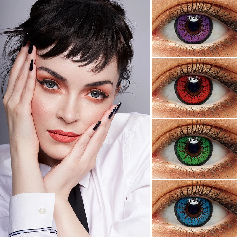Halloween SFX Fancy contacts eyes color lenses yearly Wholesale Green Red blue color contacts eye lenses
