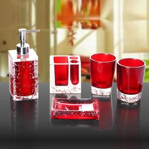 Hand made bath accessories resin bathroom accessories set for decoration