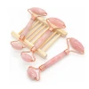 Handheld Double Welded Rose Quartz Facial Massage Natural Pink Jade Roller