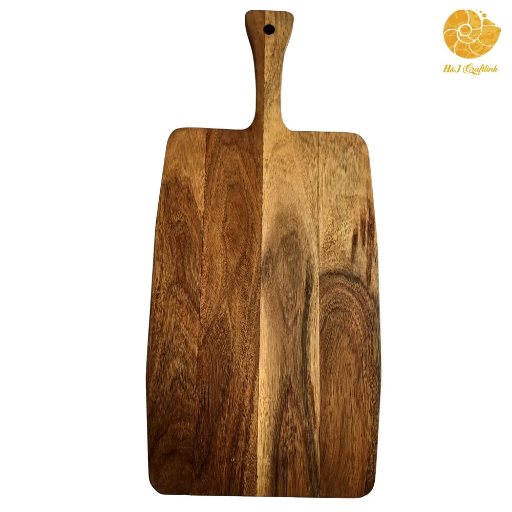 Hanging Acacia Wooden Cutting Board - with handle - Vietnam handicraft - ODM, OEM - size 55 x 25x 1.5 cm