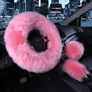 HDW006 HDWISS Fur Plush Steering Wheel Cover Wool Sheepskin Winter Warm Car Soft cover