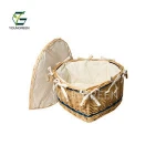 Heart-Shaped Willow Wicker Pet Casket
