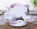 Heat Resistant Opal Glass 28PCS Dinnerware Set with Flat
