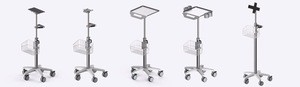 height adjustable patient portable monitor hospital trolley