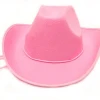 HEN-0059 ladies night hen party felt pink cowgirl hat with tiara