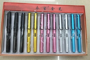 hero eternal gold pen, metal aluminum pole student pen, thick tip rotary inking business gift pen