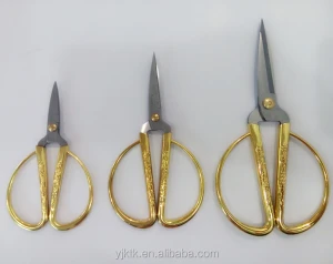 High Quality Chinese Style Gold Plated Stainless Steel Vintage Tailor Scissor, Household Shears Scissors