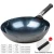 Import High Quality Hand Hammered Round Bottom nonstick frying  Without Rusting Iron Wok with wooden handle from China