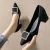 Import High-quality high-heeled women  2021 black thick heels womens pointed work shoes girl prom high heels from China
