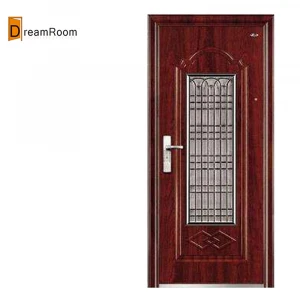 High quality house steel front door with glass