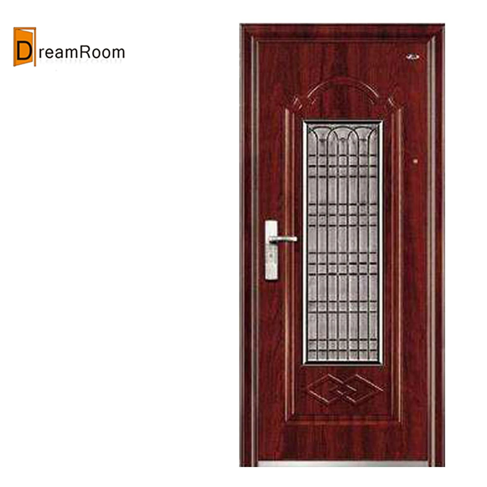 High quality house steel front door with glass
