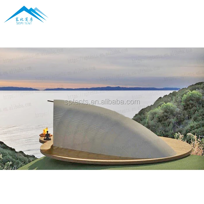 high quality luxury shell shape glamping resort hotel with bathroom
