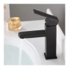 High quality Square Round nose single handle faucet design black hot cold basin tap