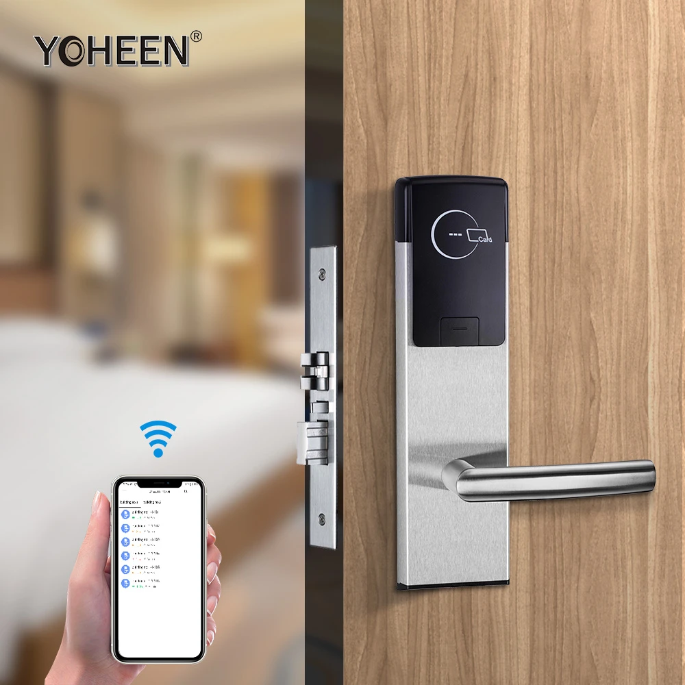 High Security WiFi Hotel Door Lock System, Electronic Smart RFID Card Hotel Door Locks with BLE TTlock TTHotel App