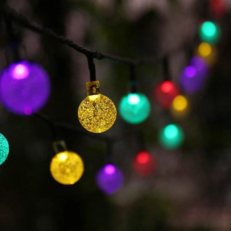 Holiday decor string lights colorful globe bulb Led outdoor fairy light
