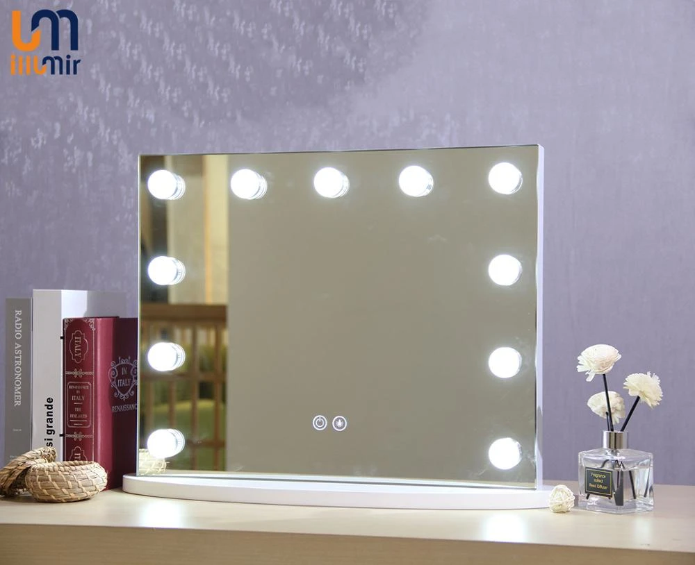 Hollywood Lighted Mirror Makeup Vanity Mirror Desk Mirrors With Dimmer