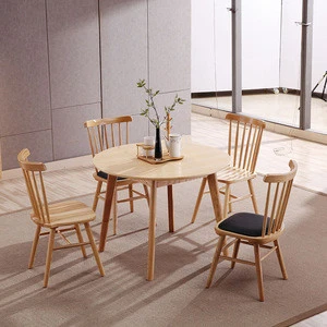 home furniture wood round dining table and wooden six famous chair designers E4001