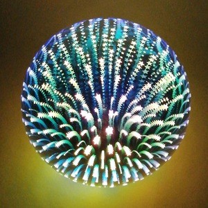 Home or Christmas decoration battery power desktop lighting round ball table 3D Glass firework LED Light