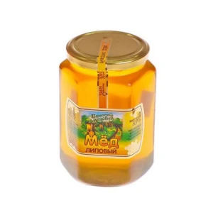 Honey in a glass jar "hexagon" 0.23 kg lime