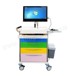 Hospital Computer Trolley / Medical Used Mobile Computer Trolley