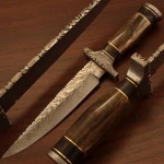 Hospitech Damascus steel Blade 1095/520 Bowie Hunting Knives
