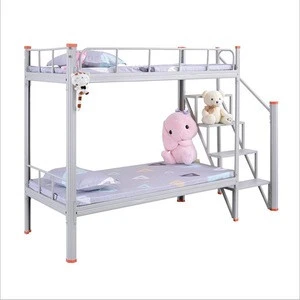 Hostel Dormitory Metal bunk with stairs  metal bed frame screwless bed with factory price