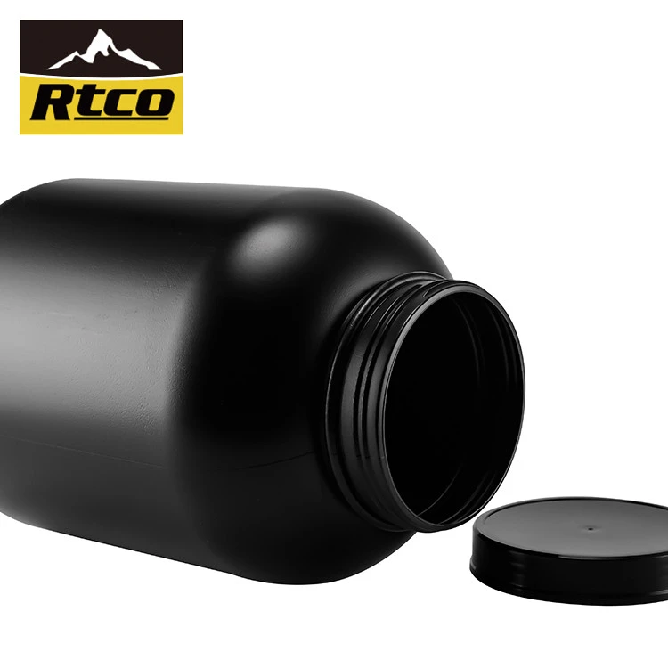 Hot RTCO Wholesale Black 1Gal 4.8 Litre HDPE Plastic Pet Bottle For Sports Nutrition With Storage Food