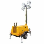 Hot sale !!! 8m mast 4x1000W Metal Halide Lamp Towable Mobile Light tower with 5kw Diesel Generator