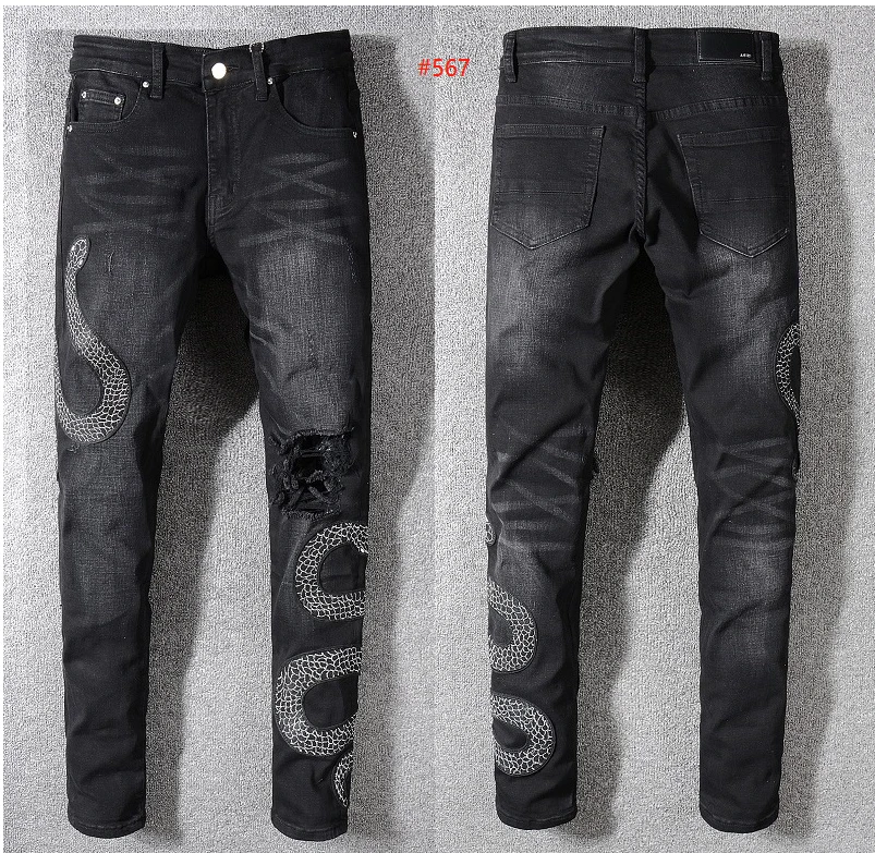HOT SALE  AMAZON AMARI black color Men Boy  New design denim  jeans  pants high street  hip hot men jeans