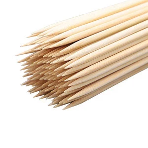Hot Sale Eco-Friendly 5mm 60cm Disposable Natural Round Barbecue Bamboo Stick BBQ Tools with Customized Size