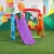 Import hot sale playground 3 in 1 combine with swing and basketball plastic baby slide for baby from China