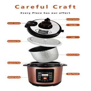 Hot Sale Pot 6L Stainless Steel Auto Control One Button Control 7 in 1 OEM  Electric Pressure Cooker with LCD Screen