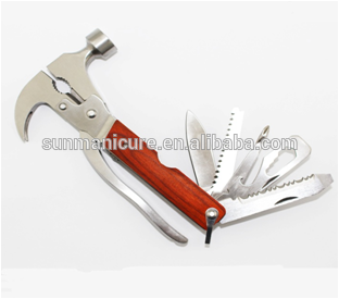 Hot Sale Stainless Steel Multitool,trong multi purpose car hammer with wood handle