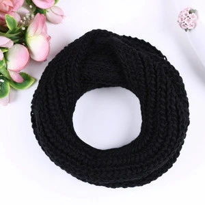 Hot sale Wholesale Fashion Womens 2 Circle Winter Acrylic Knitted Scarf