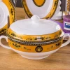 Hot Sell 60 Pcs European Luxury Kitchen Accessories Ceramic Dinnerware Sets
