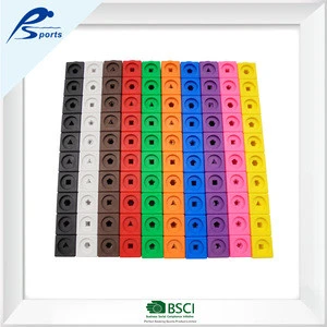 Hot Selling 100 Pcs 10 Color 2 cm Link Cube Learning Resources Math Kid Toy Creative Building Blocks