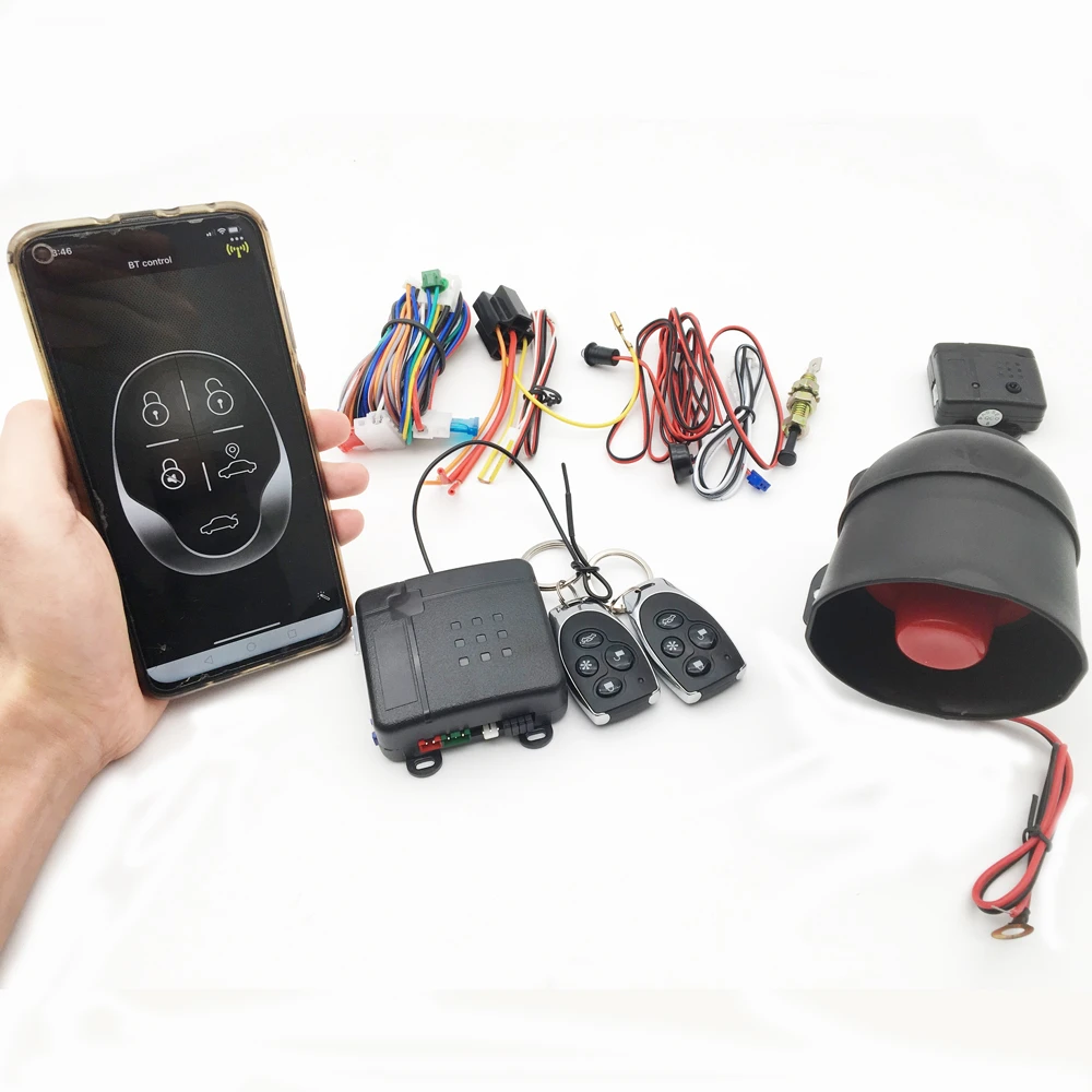 Hot Selling and Stable Bluetooth car alarm system DC 12V 370MHz Frequency one way car alarm system