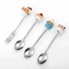 Hotselling gift set,dessert spoon and fork with poly handle