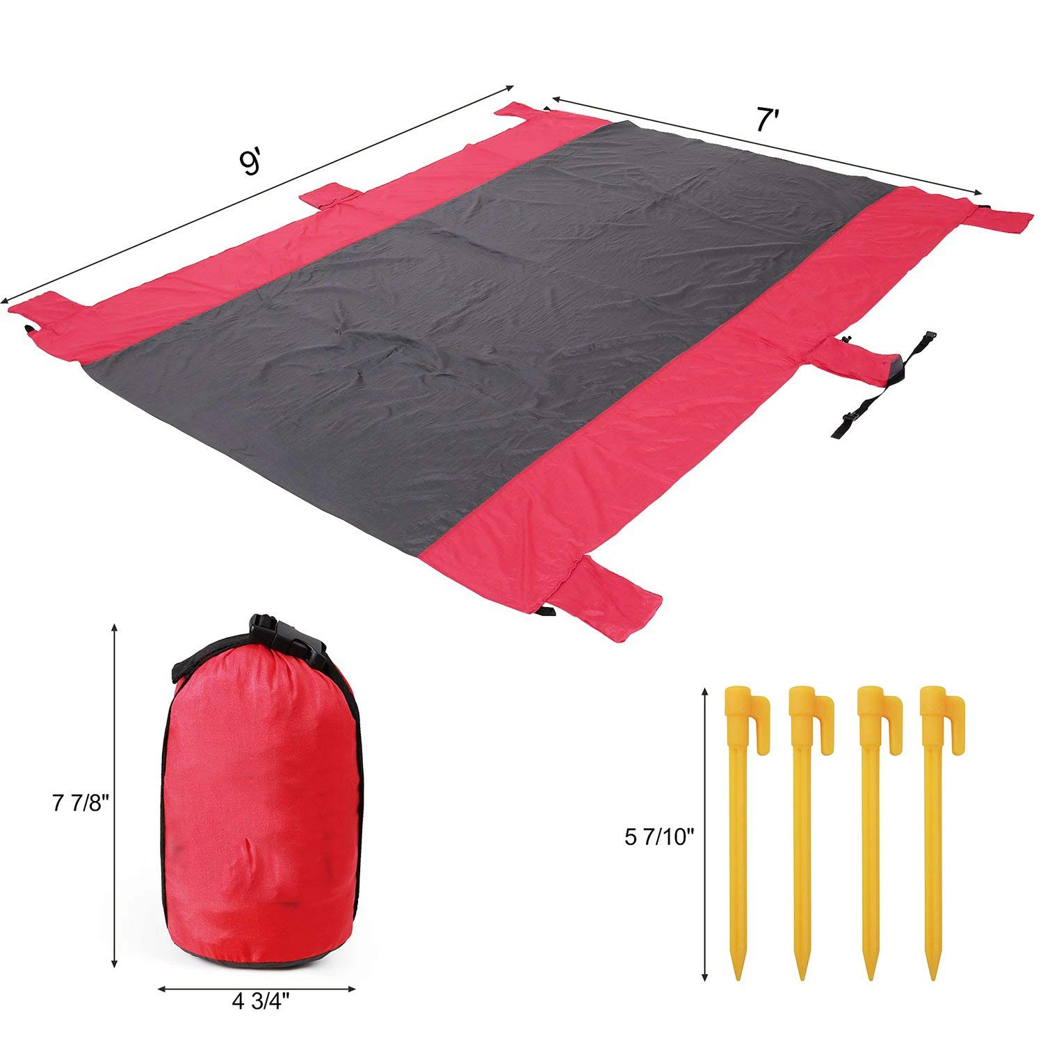 HZJOYUE hot sale eco-friendly sand free nylon material fold picnic rug mat Outdoor Portable camping beach mat