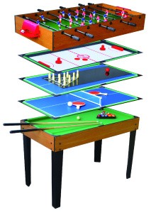 Indoor Sports 5 In 1 Game Tables , Multi-Function Table 5 In 1