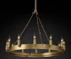 Industrial vintage wrought Iron oil rubbed bronze wagon wheel design wide round chandelier pendant lighting