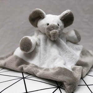 Infant Comforter soft baby Bib plush Doudou with elephant head Baby Handkerchief