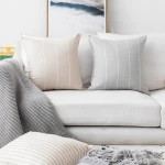 Innermor Striped Cushion Cover Simple Style Pillow Case Home decorative Faux Linen For sofa bed car seat 45x45 ready made