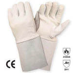 Insulating long sleeve cotton cowhide leather gloves from glove city gaozhou