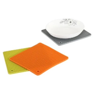 JTOMEI Kitchen Utensils Heat Resistant Square Honeycomb Silicone Insulation Placemat Anti-slip Pot Holder Pan Table Mat Coaster