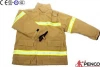 Khaki NOMEX IIIA fire rescue uniform with 3M reflective tape