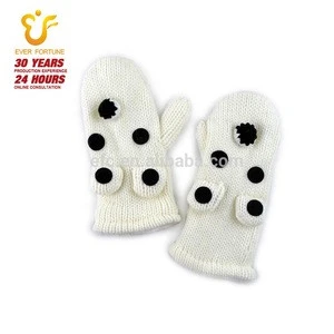Kids Hand Knitted Animal Pattern Wool Acrylic Gloves Mittens with thinsulate gloves for Winter