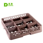 Kitchen dish Plastic cutlery basket Dishwasher parts,Commercial 9 Lattice Bearer dishwasher basket