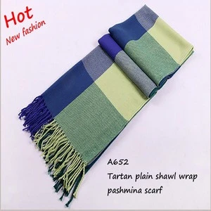 Ladys wool blanket oversize tartan hijab scarf knitting woool wrap pashmina shawl