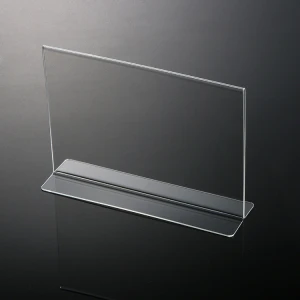 Landscape Clear T Shape Acrylic Picture Holder Horizontal Sign Holder Cheap Price